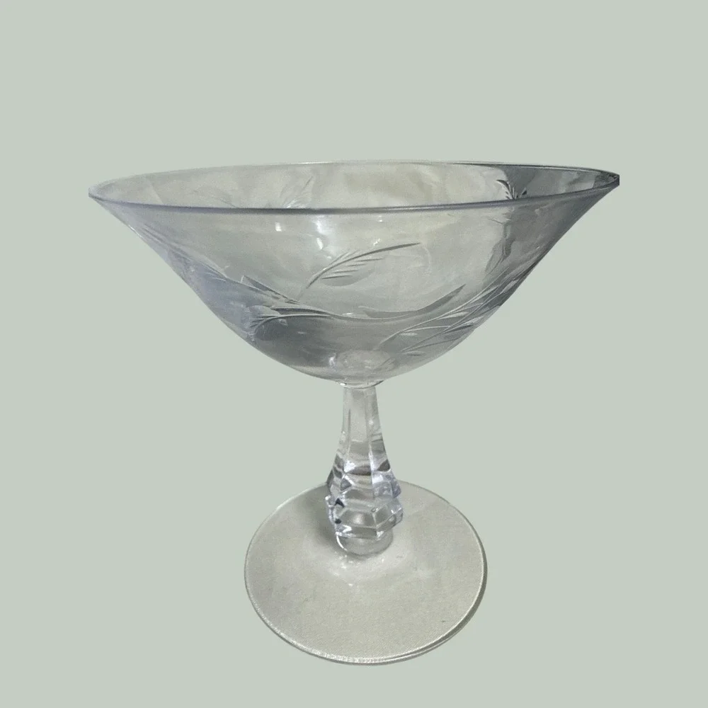 Princess House Vintage Crystal Champagne Martini Glasses Set/6 Heritage pattern